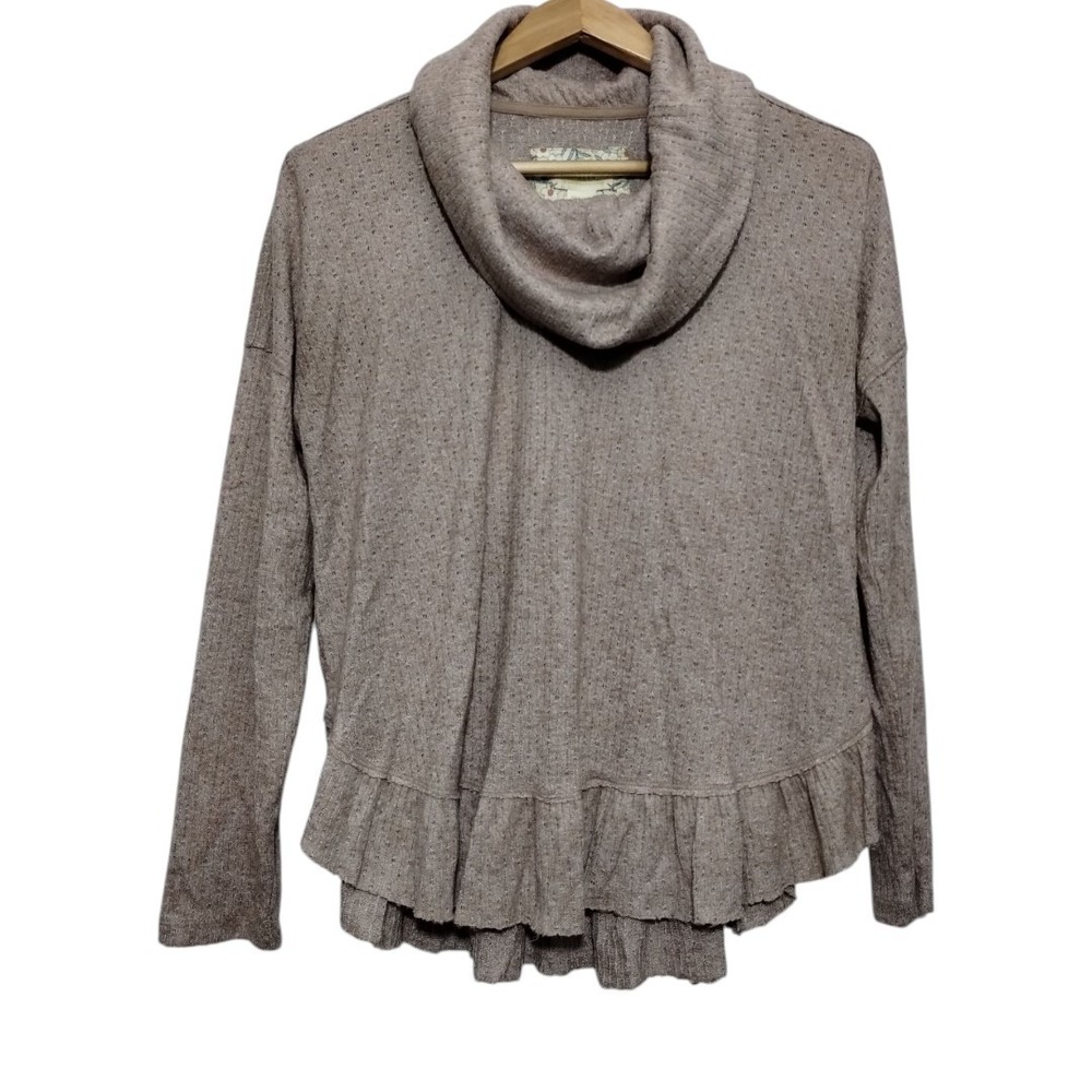 Maeve By Anthropologie Addie Ruffled Pullover Cowl Neck Sweater Womens M Bobo‎